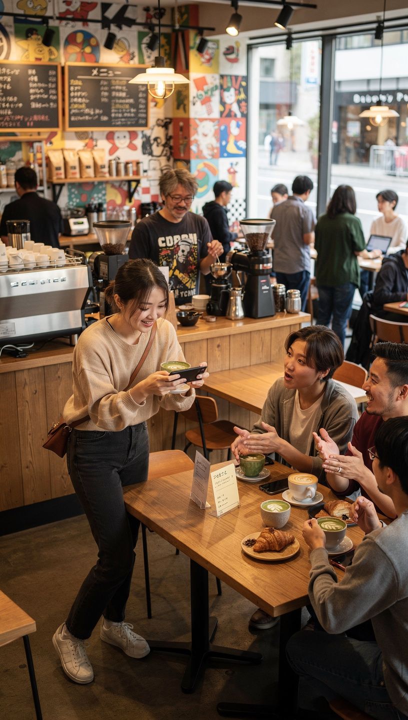 コーヒー豆の種類と焙煎度を示すイラスト